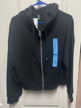 DKNY Black Jacket with Bright Blue Accent
